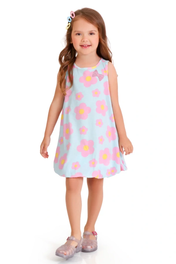 Vestido Infantil Feminino Balonê sem manga