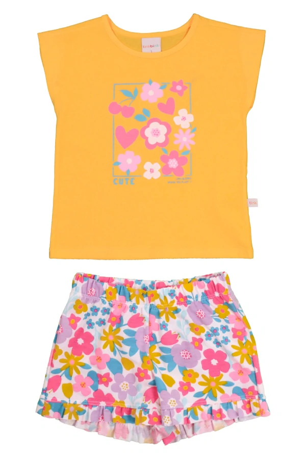 conjunto infantil feminino blusa cute com estampa e shorts