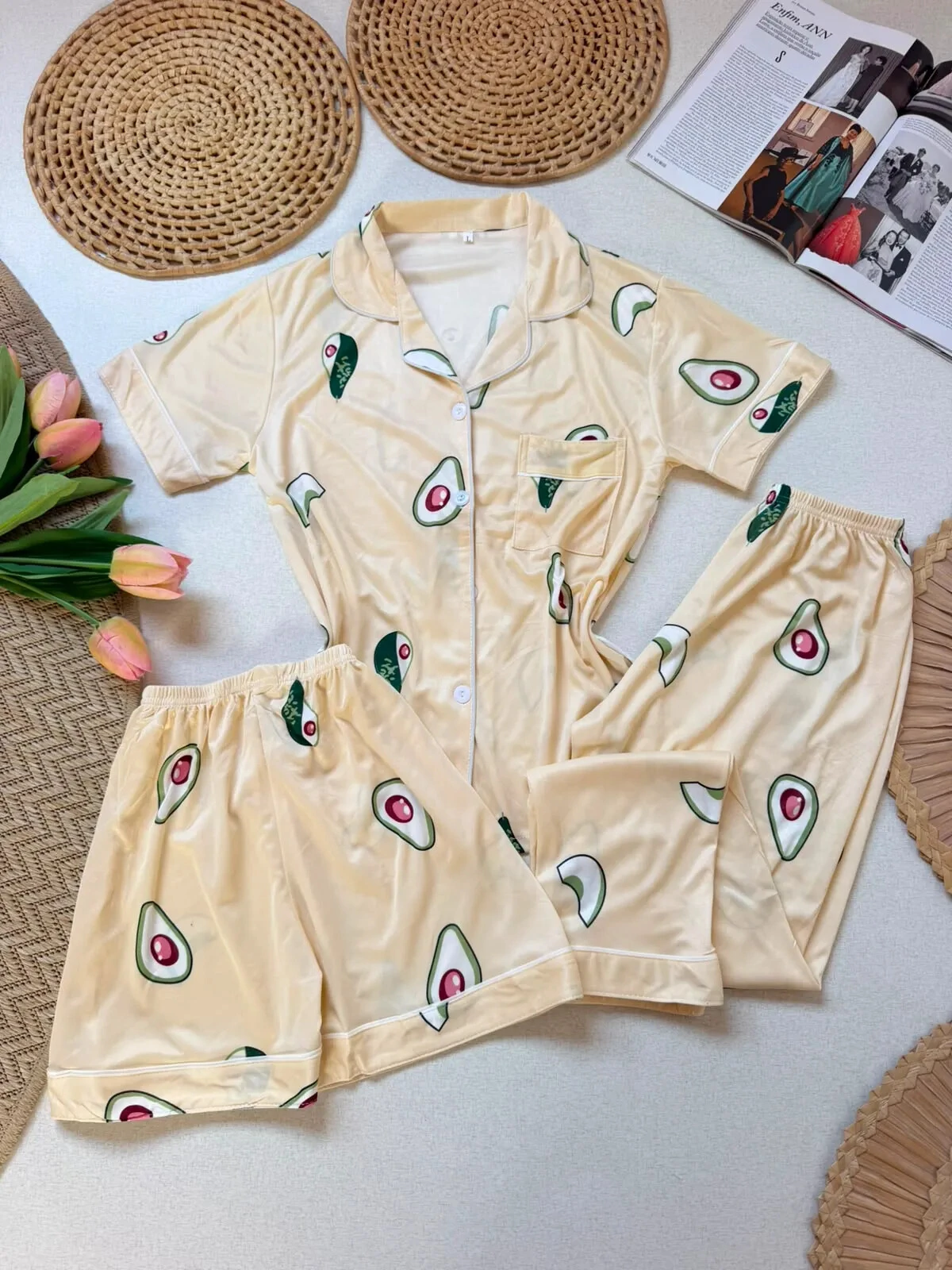 Foto Pijama 3 Peças Abacate