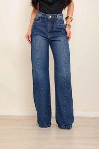 Calça Jeans Pantalona Recorte 989