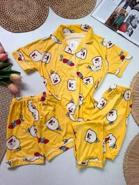Pijama 3 Peças Amarelo