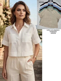 Camisa Cropped Linho 8258