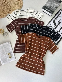 Blusa Canelada Listrada 000412