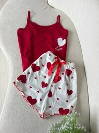 Conjunto Pijama Love Vermelho/Branco 631360