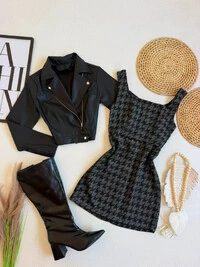 Vestido Tweed Preto 000426