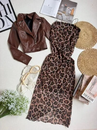 Vestido Tule Animal Print