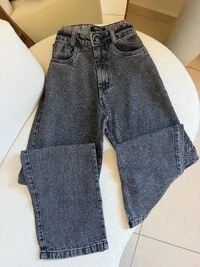 Calça Widleg Grafite Com Brilho