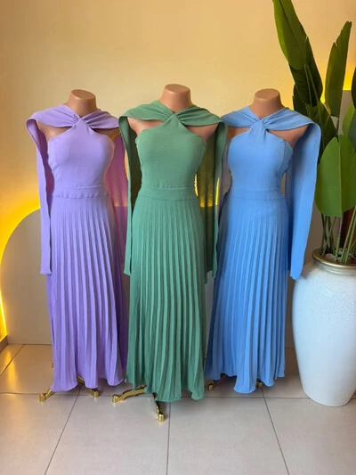 Foto Vestido Plissado Romana 000146