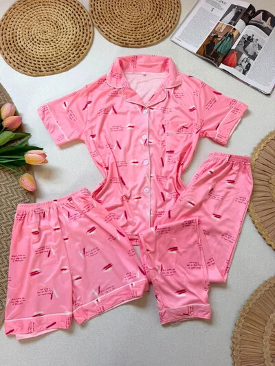 Foto Pijama 3 Peças Rosa