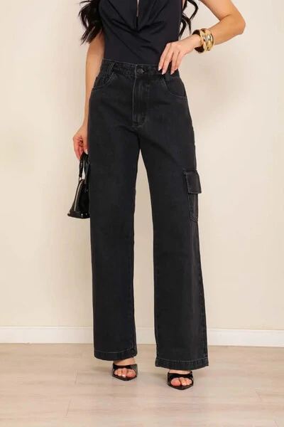 Foto Calça Jeans Grafite Cargo Sandra 08417