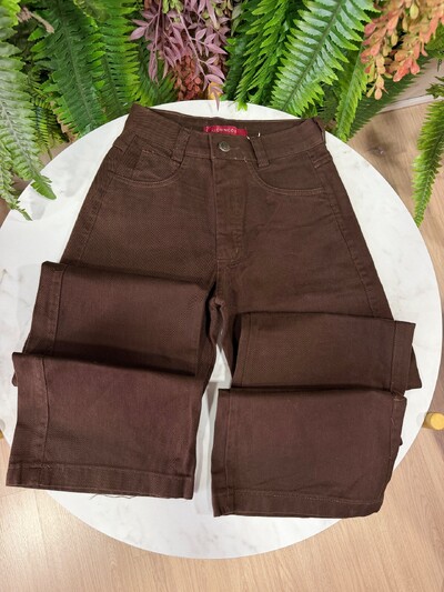 Foto Calça Wid Leg Marrom 8177
