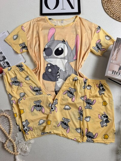Foto Pijama Stitch Amarelo