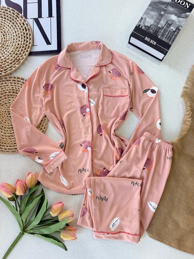 Foto Pijama Estampado Rosa 000530