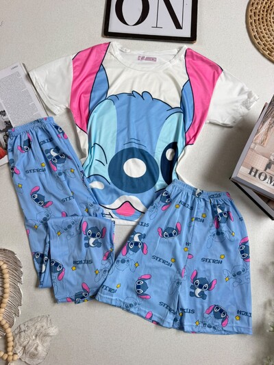 Foto Pijama 3 Peças Stitch