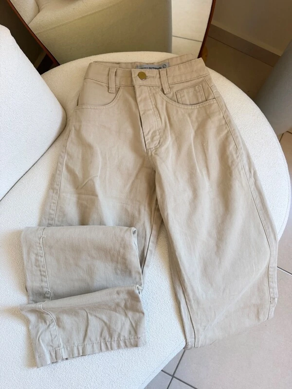 Calça Wid leg Bege 352
