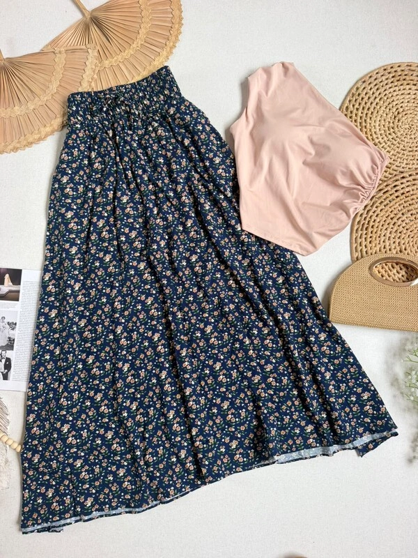 Saia Floral Leoni Azul