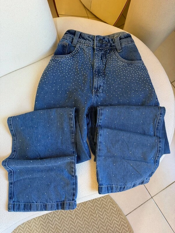 Calça Widleg Com Brilho 7814