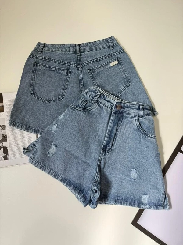 Shorts Slim Marmorizado Brisa Denim 000152