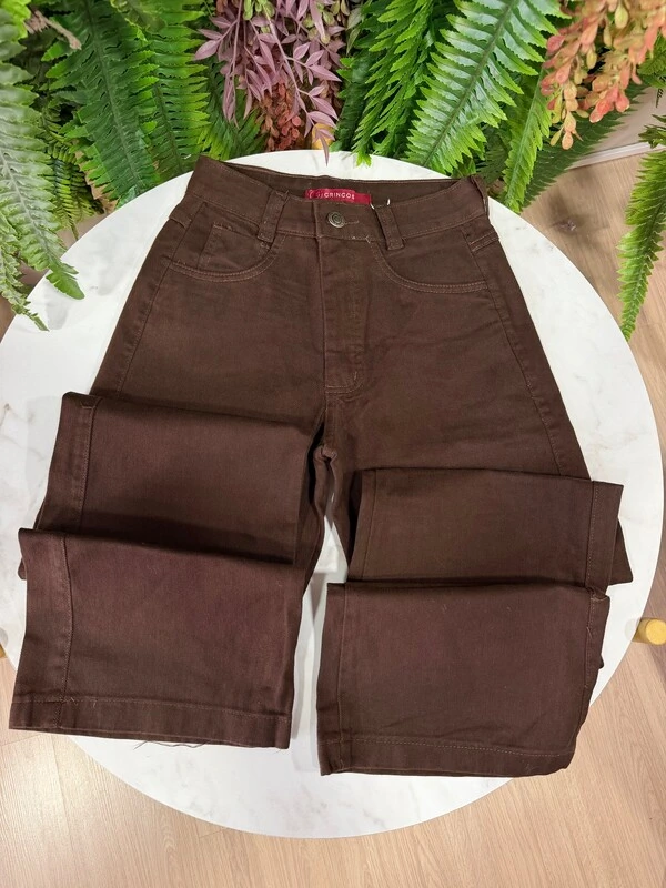 Calça Wid Leg Marrom 8177