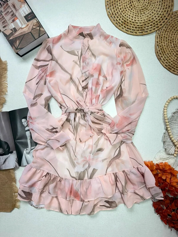 Vestido Shiffon Isabelle Rosa 000149