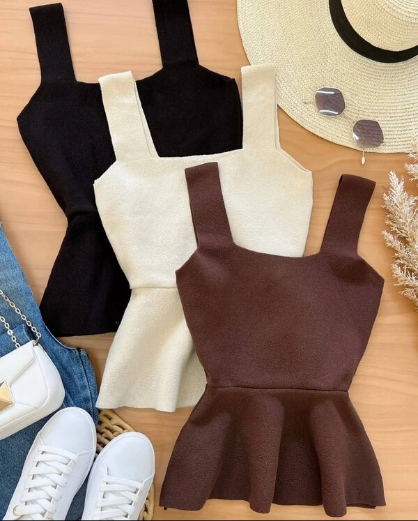 Blusa Tricot Peplum Paty