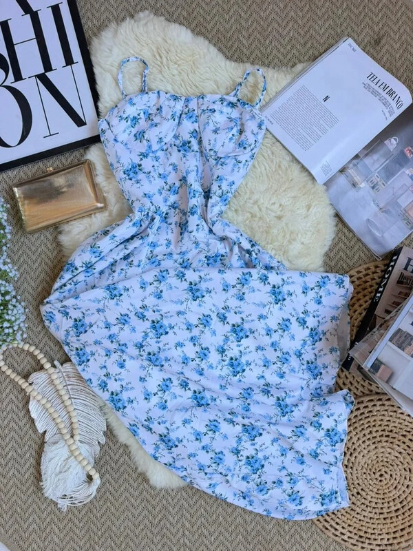 Vestido Floral Maya Azul