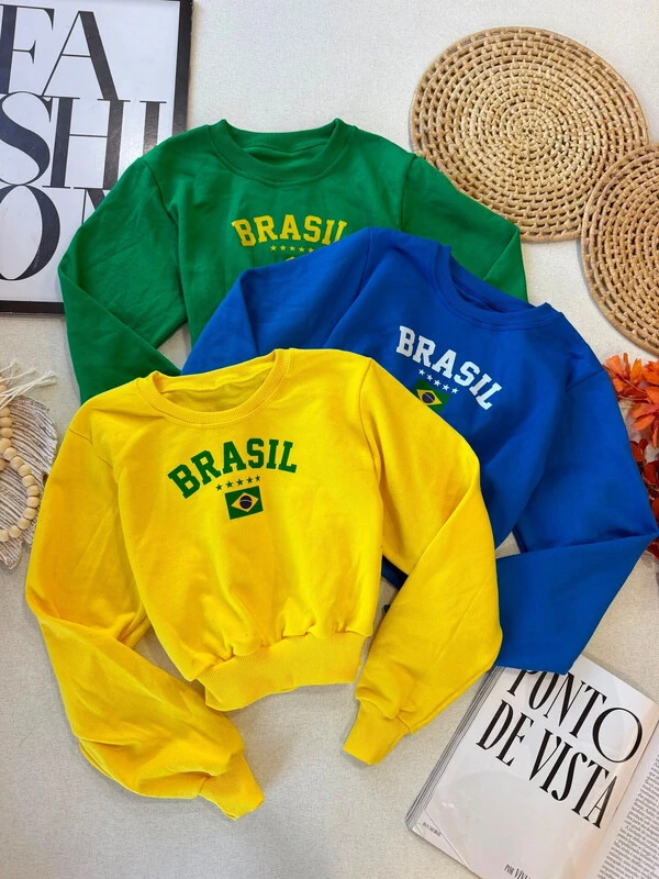 Cropped Moletom Brasil 000590