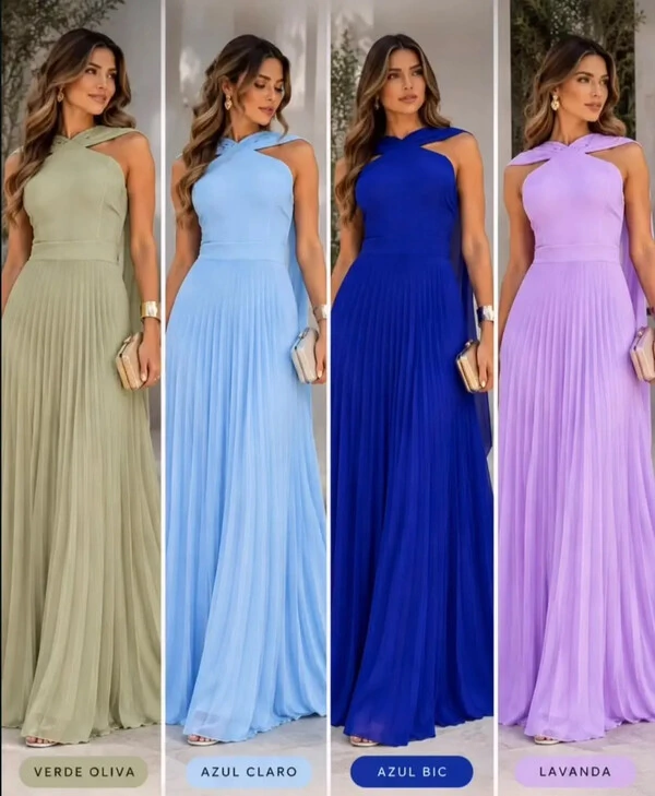 Vestido Plissado Romana 000146