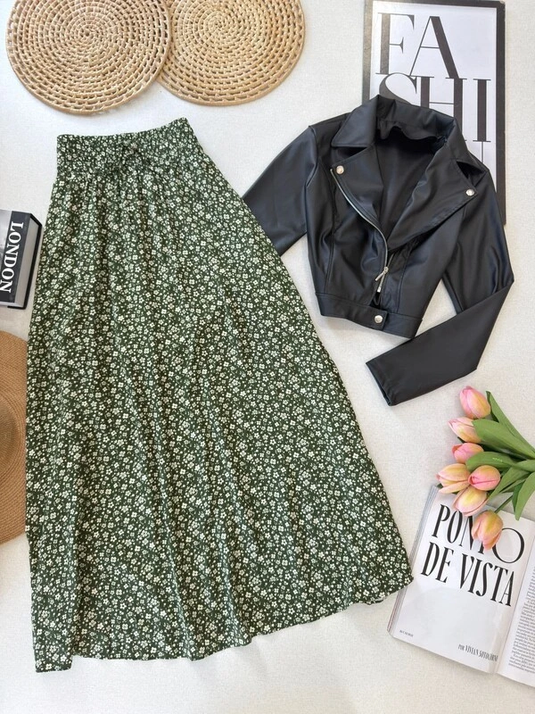 Saia Midi Sandra Verde 000171
