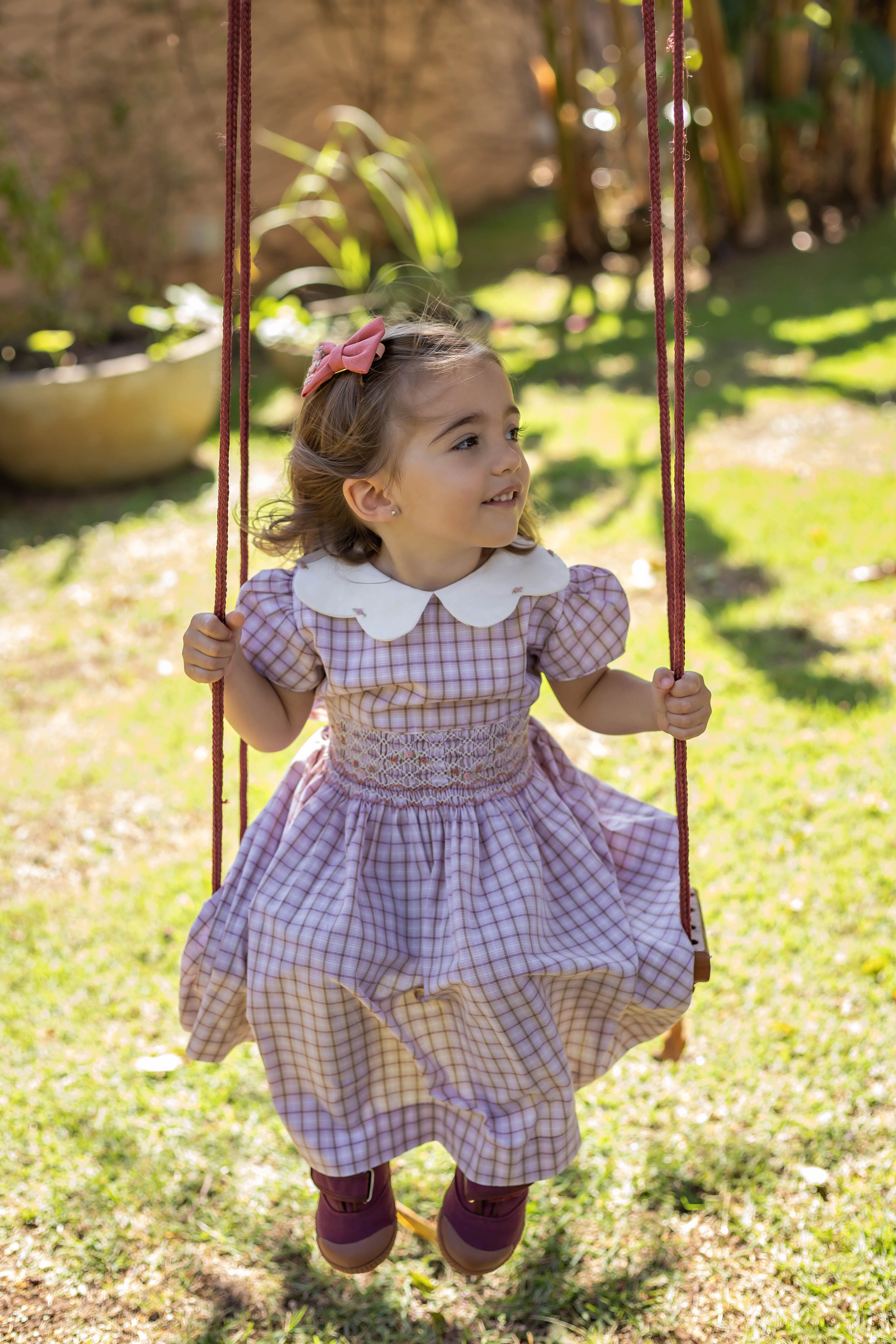 Foto Vestido Carola Xadrez Rosa