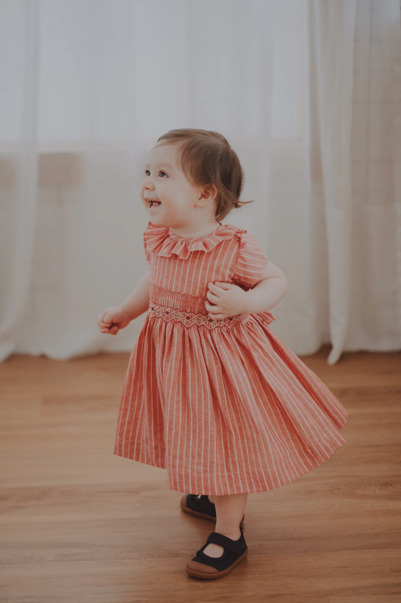 FotoVestido Valéria Listras Coloridas Vermelho