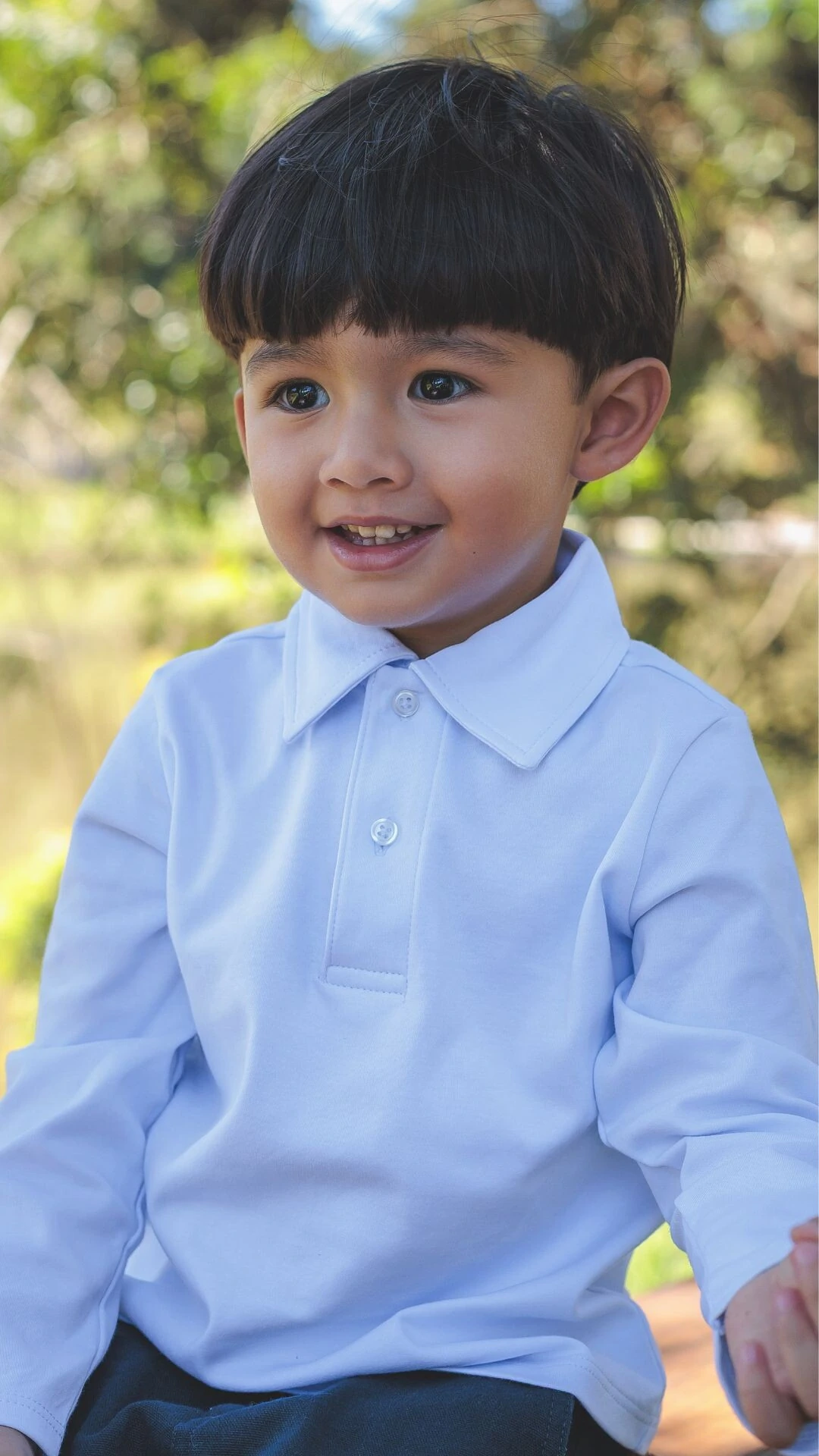 FotoCamiseta Polo Manga Longa Pima Branco