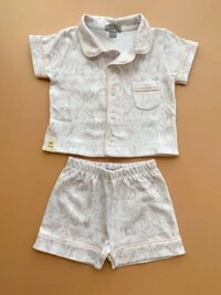 Pijama Toile du Jouy Algodão Egípcio Rosa