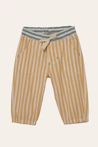 Calça Adora Listrinha Bicolor Azul Jeans Mostarda