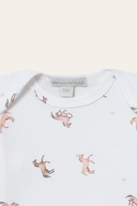 Macacão Horses Algodão Egípcio Branco Bege