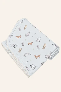 Manta Dogs Algodão Egípcio Azul
