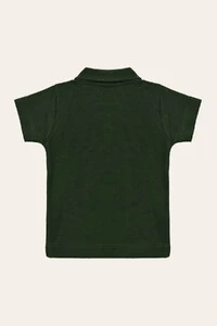 Camiseta Polo Piquet Manga Curta Verde Musgo