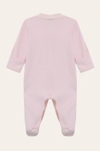 Macacão Essencial Pima com Pé Rosa Bebê