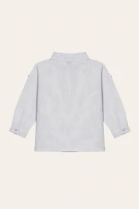 Camisa Gola Padre Listra Branco Azul