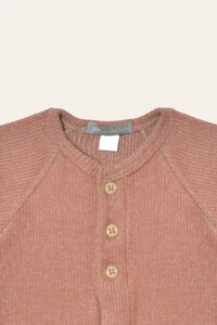 Macacão Canelado Raglan Terracota