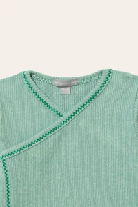 Conjunto Kimono Canelado Verde