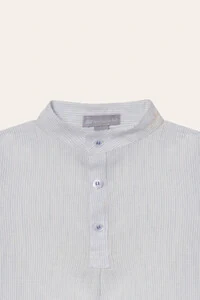 Camisa Gola Padre Listra Branco Azul