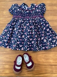 Vestido Eliza Rosas Azul Marinho