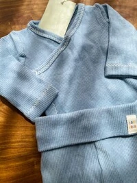 Conjunto Kimono Canelado Azul Bebê