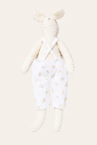 Urso Fofinho Jardineira Limão Off White Mostarda