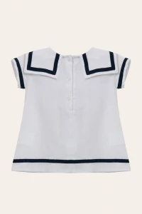 Vestido Marinheira Branco Azul Marinho