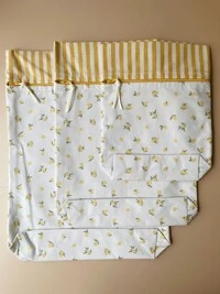 Kit Saquinho Limão Off White Mostarda
