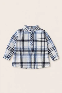 Camisa Gola Padre Xadrez Azul