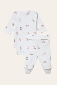 Conjunto Horses Algodão Egípcio Branco Bege