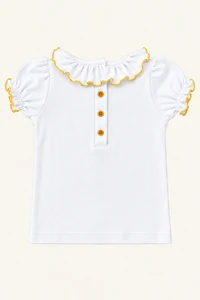 Camiseta Frufru Algodão Egípcio Mostarda